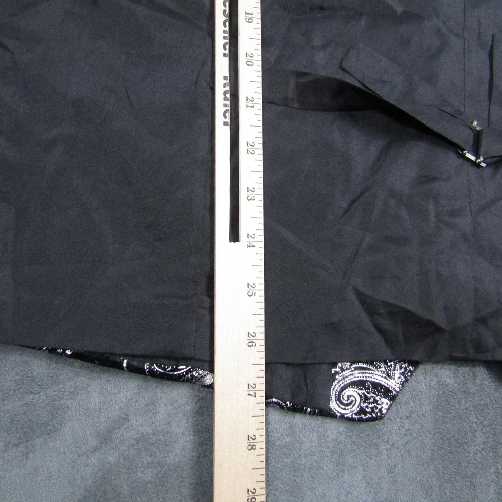 Paisley Vest Mens 5XL Black Silver Metallic Floral Formal Waistcoat Wedding